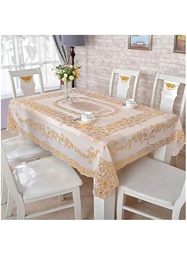 PVC bronzing tablecloth waterproof European tablecloth Rectangular non-slip mattresses table cover
