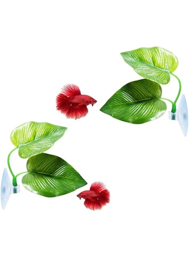 Betta Fish Leaf Pad, 3 Pack Silicone Betta Bed Leaf Hammock Improves Betta's Simulating The Natural Habitat Natural Organic Comfortable Rest Area for Fish Aquarium Ornaments Comfortable and Safe Green