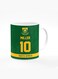 Designer Printed Coffee Mug with Heavy Duty Handle 11oz Ceramic Personalised Gift Mugs Cup - Cricket Player - David Miller, Jersey Number - 10 (With Logo)