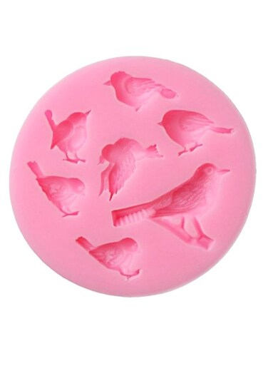 Bird Sparrow Handmade Cake Mould Pink 8cm
