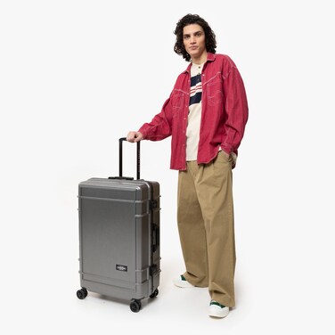 Eastpak Resist'R Hardcase 78cm Check In Non-Expandable Luggage Trolley Brushed Metal  - EK0A5BJE0081