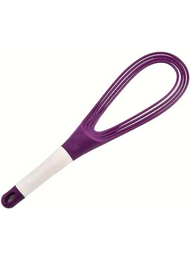 Hifza Online HO 2-in-1 Collapsible Twist Whisk - Multifunctional Balloon &amp; Flat Whisk for Baking, Cooking, and Mixing - Space-Saving Kitchen Gadget &amp; Essential Tool for Home Chefs (Purple)