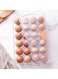 Egg Holder for Refrigerator Reusable Plastic Egg Organiser Plastic Egg Storage Container Clear Stackable Egg Tray with Lid Clear Fridge Storage Box Holds 24 Eggs Clear Orange Crisper