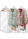 ROUNY 3 Pack Long Hanging Garment Bags for Closet Storage, Garment Bags for Hanging, Gusseted Clear Dress Bag for Gowns, Long Waterproof Dress Cover for Clothes, Gowns, Coats, Suits, Jackets, Dresses