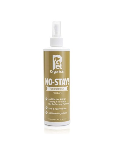 NaturVet Pet Organics No Stay Spray Pet Training Spray for Cats &ndash; Helps Deters Cats from Furniture, Rugs, Fabrics &ndash; Includes Herbs, Plants, Essential Oils as Deterrent &ndash; 16 Oz.