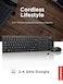 Lenovo 100 Wireless Keyboard and Mouse Combo &ndash; Cordless Set with Spill Resistant Quiet Keys &ndash; 3-Zone Keyboard - Ambidextrous Mouse &ndash; Compact Design &ndash; Wireless USB -Black