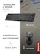 Lenovo 100 Wireless Keyboard and Mouse Combo &ndash; Cordless Set with Spill Resistant Quiet Keys &ndash; 3-Zone Keyboard - Ambidextrous Mouse &ndash; Compact Design &ndash; Wireless USB -Black