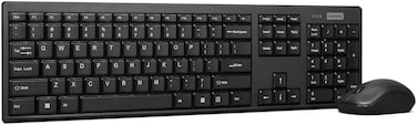 Lenovo 100 Wireless Keyboard &amp; Mouse Combo &ndash; Slim Full-Size Keyboard and Comfortable Optical Mouse, 2.4GHz USB Receiver, Plug &amp; Play

