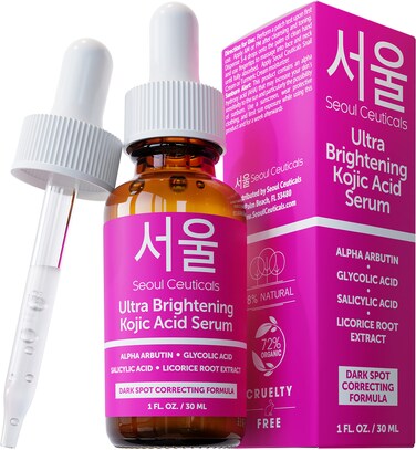 SeoulCeuticalsKorean Skin Care Kojic Acid Serum Alpha Arbutin Serum 鈥?Dark Spot Remover Corrector Glycolic Acid Serum + Salicylic Acid K Beauty 1oz