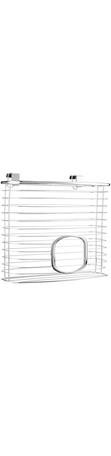 iDesign Axis Metal Over the Cabinet Plastic Bag Holder for Kitchen, Pantry, Bathroom, Dorm Room, Office, 13.6&quot; x 8.1&quot; x 14.8&quot;, Chrome