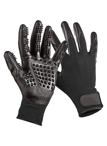 BYETOO [Upgrade] Pet Grooming Glove,Pet Deshedding Brush Glove with Adjustable Wrist Strap for Cat,Dog,Horse with Long,Short Fur,Efficient Pet Hair Remover Mitt with Enhanced Five Finger Design&ndash;1 Pair