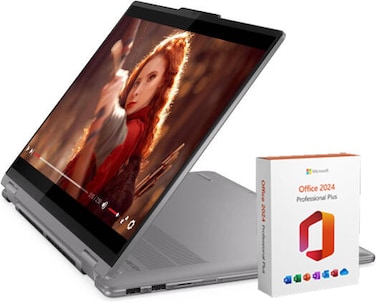 Lenovo Yoga 7 2-in-1 16AHP9 Laptop, 16" WUXGA IPS 60Hz Touch Display, AMD Ryzen 7 8840HS, 16GB RAM, 1TB SSD, AMD Radeon 780M Graphics, Backlit English K/B, Win11, Arctic Grey + Free MS Office 2024