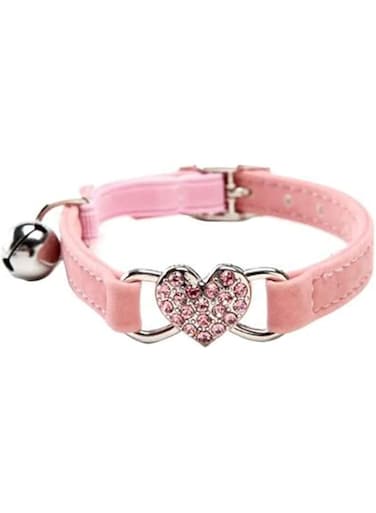 MAKINGTEC Cat Collar with Rhinestones and Bells, Stylish Cats Collar for Kitten Chihuahua, Small Dog, Soft Velvet Cat Necklace, Adjustable&amp;Elastic Collar