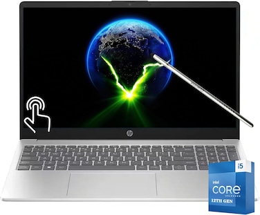 HP 2025 Flagship Touchscreen Laptop 15.6" Display, Intel 10-Core i5-1235U (Up to 4.4GHz (Beat i7-1195G7), 32 GB RAM, 1024GB PCie SSD, Numeric Pad, Bluetooth 5, Win 11 Home s, W/Stylus &amp; PSD, Silver
