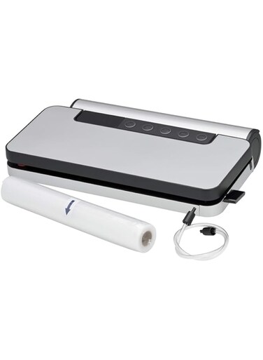 WMF Lono Vacuum Sealer (90 W, with Removable Foil Box, Vacuum Sealer with Foil Roll and 5 Bags, 30 cm Double Weld, 5 Function Buttons)