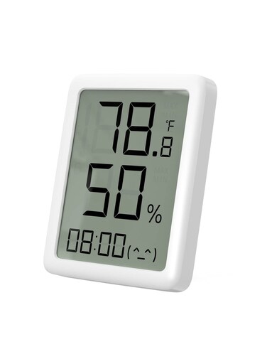 Digital Hygrometer Thermometer, Indoor Humidity Sensor with Large LCD Display Humidity and Temperature Monitor LCD Humidity and Temperature Sensor for Home,Babyroom,Bedroom,Elderly Room(White)