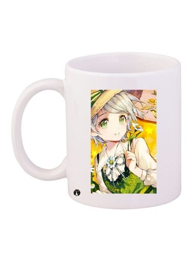 Anime Printed Coffee Mug White/Beige/Yellow 11ounce