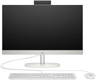 HP All-in-One 24-CR0069NY Desktop Computer, 24" FHD IPS Display, Intel Core i5-1334U, 8GB RAM, 512GB SSD, Intel Iris Xe Graphics, HP 125 Wired Eng Keyboard &amp; Mouse, Win 11 Home, White   B94WLEA