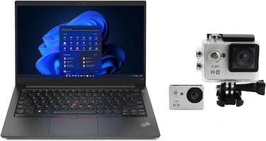 Lenovo 2024 ThinkPad E14 Gen 5 Laptop 14" FHD Display Core I7-13700H 16GB 512GB SSD Intel Iris Xe Graphics Fingerprint Win11 Pro Black With Free Pro HT Action Camera