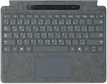 Microsoft Surface Pro 13" Keyboard with Slim Pen   Platinum   Compatible with Surface Pro 13" (11th Edition), Surface Pro9, or Surface Pro8- English/Arabic