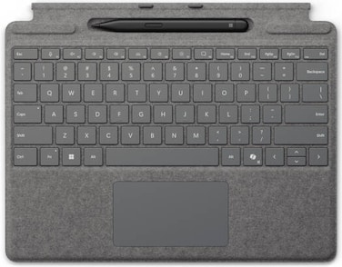 Microsoft Surface Pro Keyboard, with Slim Pen for Surface Pro 11th Edition, Magnetic Attachment, Full QWERTY Keyboard Layout, Platinum   8X6-00228
