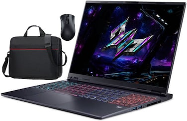 Acer Predator Helios Neo 16S AI Gaming Laptop, 16" WQXGA OLED 240Hz Display, Inlet Core Ultra 9 275HX, 16GB RAM, 4TB SSD, RTX 5060 8GB GPU, English K/B, Win11, Black + Free Gaming Mouse and Bag