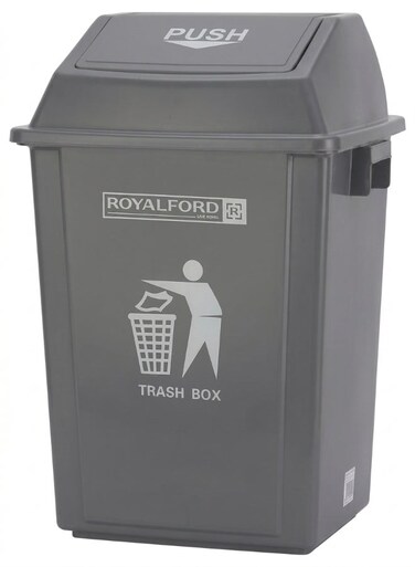 40L Flip Top Waste Bins RF12399 Large Waste Bins With Swing Lid Durable Plastic Multicolour