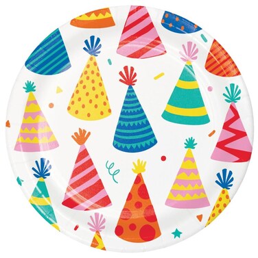 Hats Off Birthday Luncheon Plates 7" 8Ct