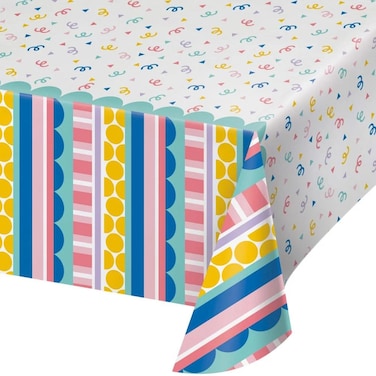 Party Patterns Paper Tablecover 54"x96" 1ct