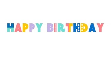 Party Patterns Letter Banner w/Ribbon 6"x87.2" 1ct