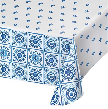 Blue Willow Paper Tablecover 54"x96" 1ct