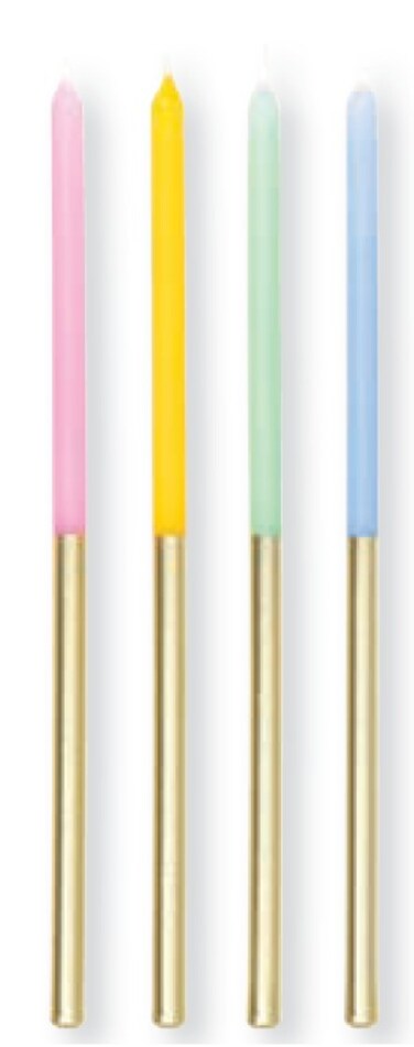 Tall Metallic Candles 6" 12ct