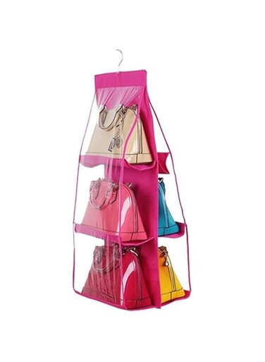 SKEIDO 6 Grids Non-woven Hanging Storage Hangers Women Handbags Rack Ladies Bags Organizer Shoes Dustproof Storage Bag