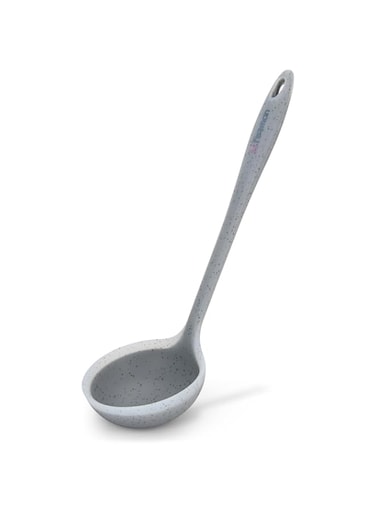 Fissman Ladle Mauris Grey 32cm, Non-Stick Heat Resistant Seamless Kitchen Ladle for Soups, Stews, Dressings, Non-Stick, Heat, Stain and Odor Resistant, Easy to Clean Kitchen Utensil for Cooking