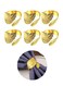 6 Pcs 3D Leaf Shape Carve Vintage Napkin Rings Set, Metal Colorproof Electroplating Gold Paper Towel Ring Holder, Metallic Napkin Towel Adornment for Party Table (Golden)