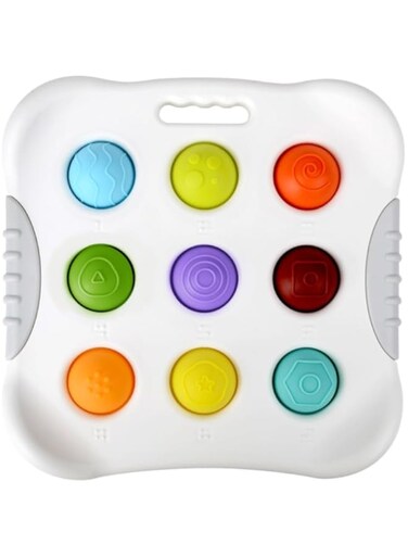 AMERTEER Squeeze Bubble Toys Baby Sensory Pack Grasping Activity Infant Newborn Toddler Developmental Gift for Babies Boy Girl (Square)