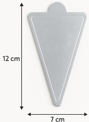 PACK Silver Triangular Cake Board &acirc;&euro;&ldquo; 12&Atilde;&mdash;7 cm   Premium Single Slice&Acirc;&nbsp;Dessert&Acirc;&nbsp;Base