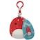 Little Plush 3.5" Clip-On Dolan Red Dino with Yellow Spots Officially Licensed Kellytoy Colorful Soft Gift for Kids Girls &amp; Boys Washable Squishy Stuff Toy Multicolor All Age
