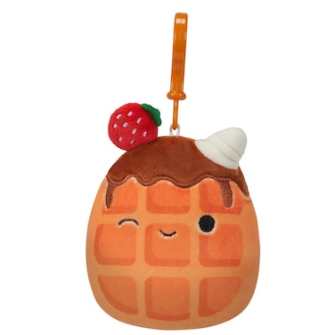 Little Plush 3.5" Clip-On Weaver Waffle with Strawberry and Whipped Cream Officially Licensed Kellytoy Colorful Soft Gift for Kids Girls &amp; Boys Washable Squishy Stuff Toy Multicolor All Age