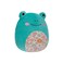 7.5" Little Plush Robert Aqua Frog with Floral Belly Officially Licensed Kellytoy Colorful Soft Gift for Kids Girls &amp; Boys Washable Squishy Stuff Toy Multicolor All Age