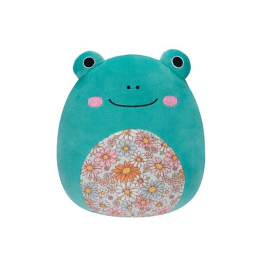 7.5" Little Plush Robert Aqua Frog with Floral Belly Officially Licensed Kellytoy Colorful Soft Gift for Kids Girls &amp; Boys Washable Squishy Stuff Toy Multicolor All Age