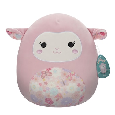 Medium Plush 12 inch Lala Pink Lamb with Floral Ears and Belly Officially Licensed Kellytoy Plush Toy Colorful Soft Gift for Kids Girls &amp; Boys Washable Squishy Stuff Toy Multicolor All Age