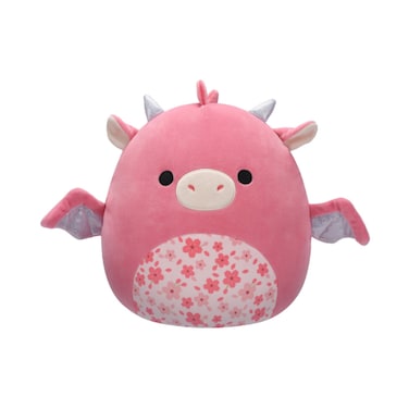 12" Medium Plush Aegi Pink Dragon with Sakura Flower Belly Officially Licensed Kellytoy Colorful Soft Gift for Kids Girls &amp; Boys Washable Squishy Stuff Toy Multicolor All Age