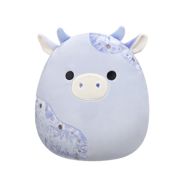 12" Medium Plush Light Blue Velvet Cow with Blue Patches Officially Licensed Kellytoy Colorful Soft Gift for Kids Girls &amp; Boys Washable Squishy Stuff Toy Multicolor All Age