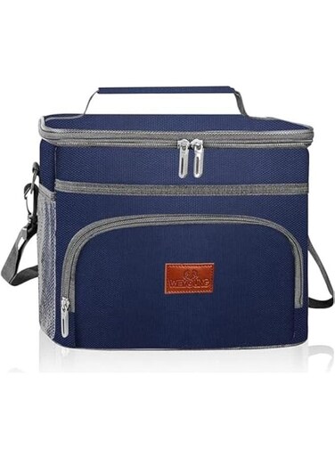 Lunch Bag for Women Men Large Insulated Reusable Lunch Box with Shoulder Strap for Work Picnic Travel Lunch Container Dark Blue15L