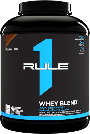 Rule1  Whey Blend Protein, Chocolate Fudge, 5 LB