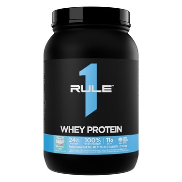 Rule 1 Whey Protein &ndash; 24g Fast-Acting Protein from All-Whey Sources with Naturally Occurring EAAs &amp; BCAAs for Workout Recovery or Anytime Use (2 Pounds*, Birthday Cake)