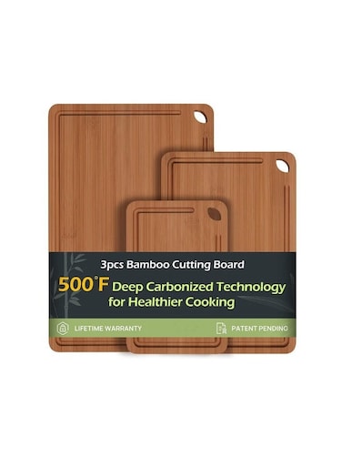 Smart Wooden Cutting Board set of 3 Modern wooden serving board, charcuterie board perfect addition in your kitchen.