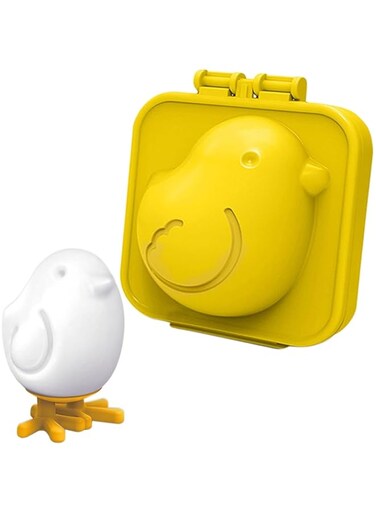 Khazna Cute Chick Shape Egg Mold, Boiled Egg Shaper - Boiled Egg Mold, Kawaii Chick Shape Mold Tool for Making Sushi, Rice Ball Mold for Kids, Cute Cartoon Chick Shape Egg Mold for Children (Yellow)