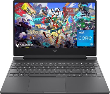 HP Victus 15-FA1040NR Laptop, 15.6" FHD Display, Intel Core i5-12500H, 16 GB RAM, 512 GB SSD, NVIDIA GeForce RTX 4050 GPU 6 GB, Windows 11 Home, English Keyboard, Silver,International Version